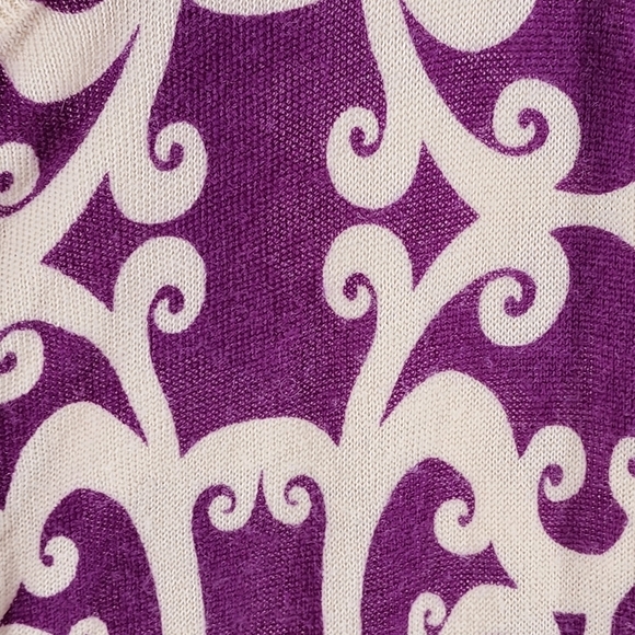 Victor Alfaro Women's Scroll Print 100% Wool Button-Up Cardigan Sweater - M - Picture 6 of 7